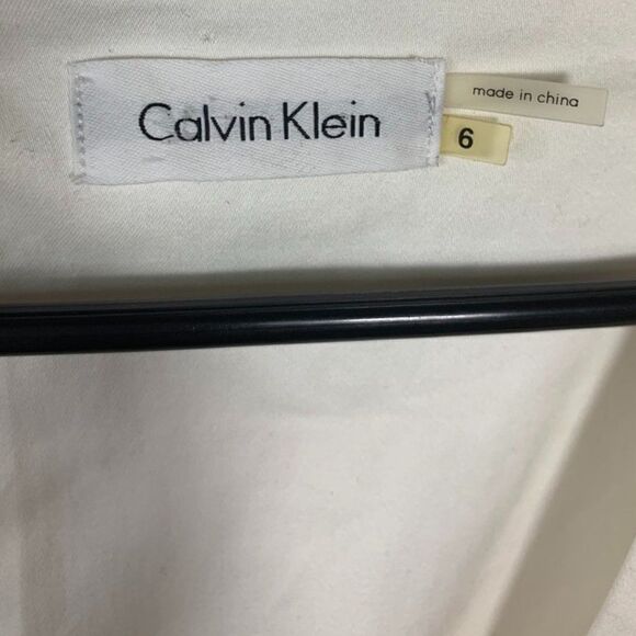 Calvin Klein Capped Sleeve White Midi Dress - Picture 3 of 7